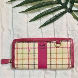 Plaid Coach Wallet